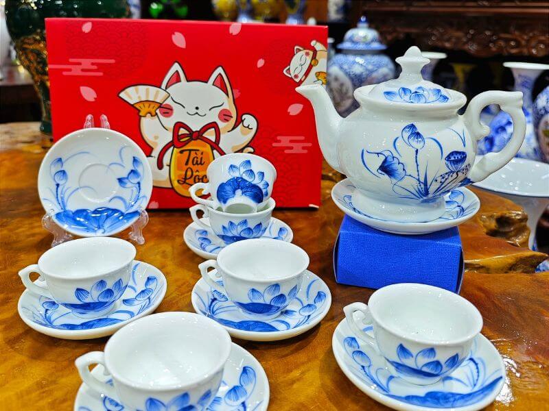 Bo Am Chen Sen Phu Quy Tai Loc Bộ Ấm Chén Sen Phú Quý Tài Lộc