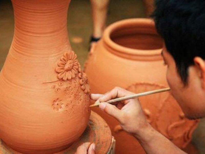 Hoa Tiet Họa Tiết Ấm Chén Bát Tràng Chính Hãng